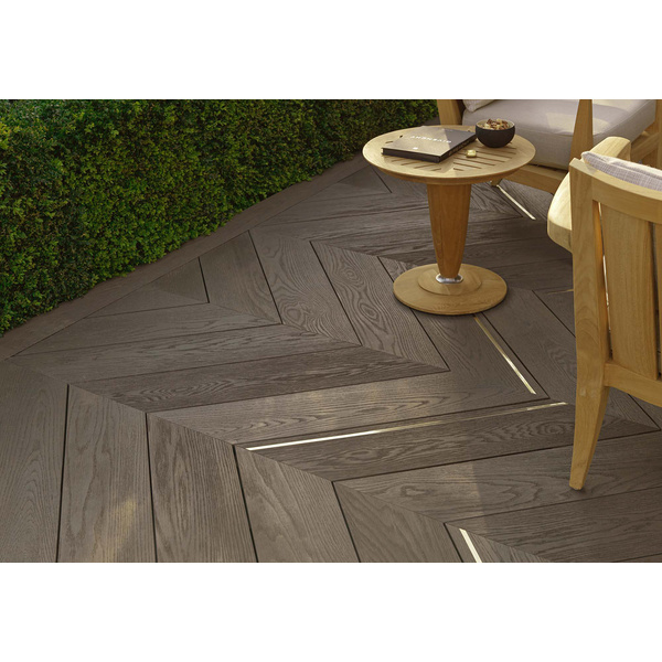 Terrassendiele RMC massiv Ebony Grey einseitig Holzstruktur - 32 x 176 mm