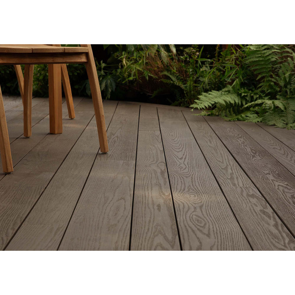 Terrassendiele RMC massiv Ebony Grey einseitig Holzstruktur - 32 x 126 mm