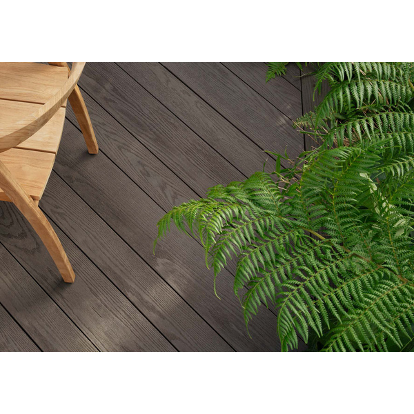 Terrassendiele RMC massiv Ebony Grey einseitig Holzstruktur - 32 x 126 mm