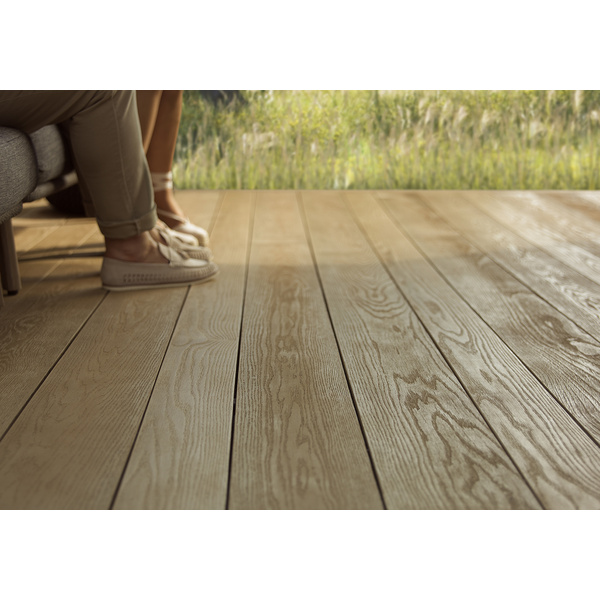 Terrassendiele RMC massiv Golden Oak einseitig Holzstruktur - 32 x 126 mm