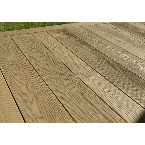 Terrassendiele RMC massiv Golden Oak einseitig Holzstruktur - 32 x 126 mm