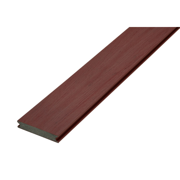 Terrassendiele WPC massiv Red Padouk einseitig Holzstruktur, längsseitige Nut, Piazza PRO - 25 x 140 mm