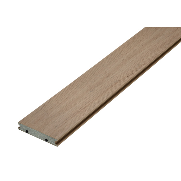 Terrassendiele WPC massiv Californian Oak einseitig Holzstruktur, Clipmontage_laengsseitig, Piazza PRO 2.0 QLICK - 25 x 140 mm