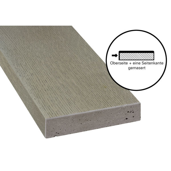 Terrassendiele RMC massiv Smoked Oak einseitig Holzstruktur - 32 x 126 mm