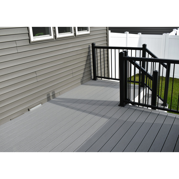 Terrassendiele WPC massiv Maritime Gray einseitig gebürstet, längsseitige Nut, Prime - 24 x 136 mm