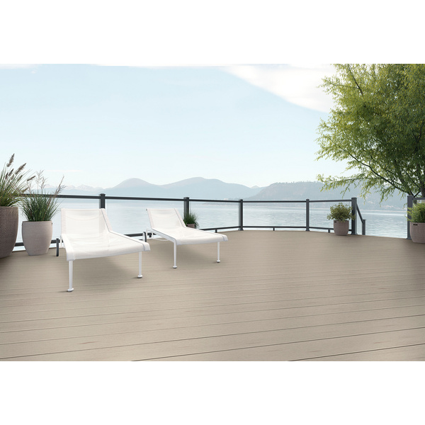 Terrassendiele WPC massiv Weathered Oak einseitig Holzstruktur, längsseitige Nut, Terrain+ - 24 x 136 mm