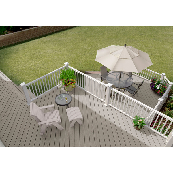 Terrassendiele WPC massiv Weathered Oak einseitig Holzstruktur, längsseitige Nut, Terrain+ - 24 x 136 mm