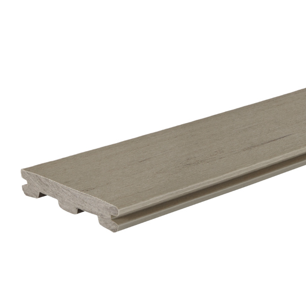 Terrassendiele WPC massiv Weathered Oak einseitig Holzstruktur, längsseitige Nut, Terrain+ - 24 x 136 mm