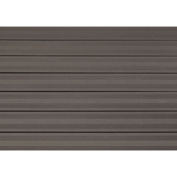 Terrassendiele WPC Hohlkammer Braun einseitig französisches Profil, einseitig genutet, längsseitige Nut - 28 x 127,5 mm
