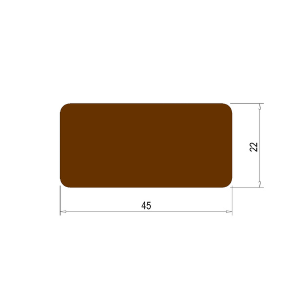 Clear Fassadenbrett gerundet 2801 4800x45x22mm