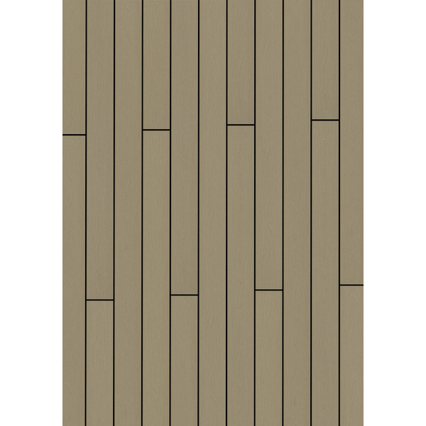 Terrassendiele BPC coextrudiert massiv Naturweiß einseitig Holzstruktur, einseitig individuell strukturiert, längsseitige Nut, Primo+ - 20 x 140 mm