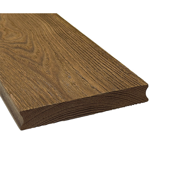 Terrassendiele Esche thermobehandelt massiv einseitig gebürstet, einseitig glatt, längsseitige Nut - 20 x 112 mm