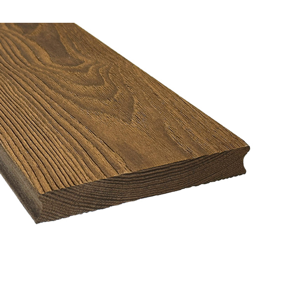 Terrassendiele Esche thermobehandelt massiv einseitig gebürstet, einseitig glatt, längsseitige Nut - 20 x 112 mm