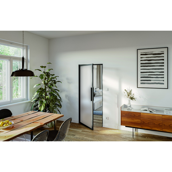 Ganzglastür inkl. Beschlagset Satiniert "LOFT+MEHR 90"