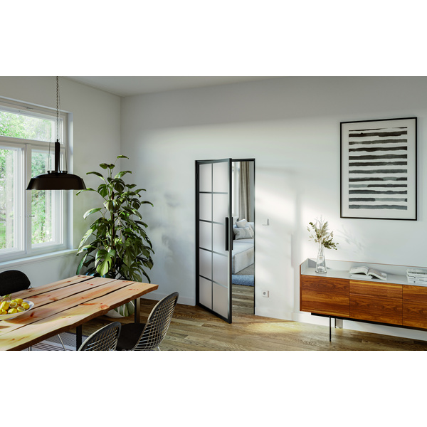 Ganzglastür inkl. Beschlagset Satiniert Typ 8 "LOFT+MEHR 90"