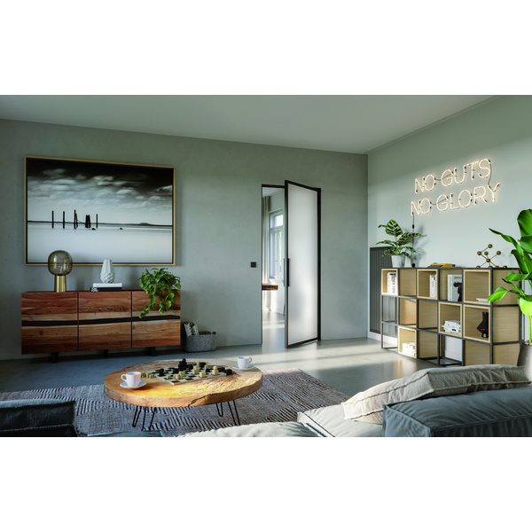 Ganzglastür inkl. Beschlagset Satiniert "LOFT+MEHR 90"