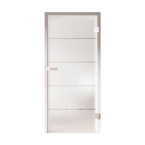 Ganzglastür Satiniert 4 Streifen "GLASWORK 90"