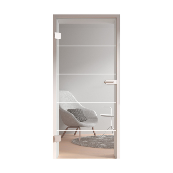 Ganzglastür Klar 4 Streifen "GLASWORK 90"