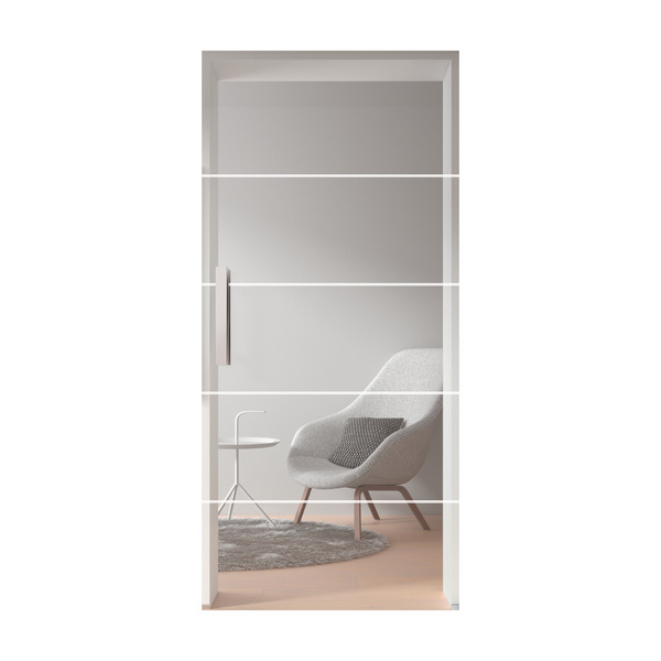 Glasschiebetür Klar 4 Streifen "GLASWORK 180"