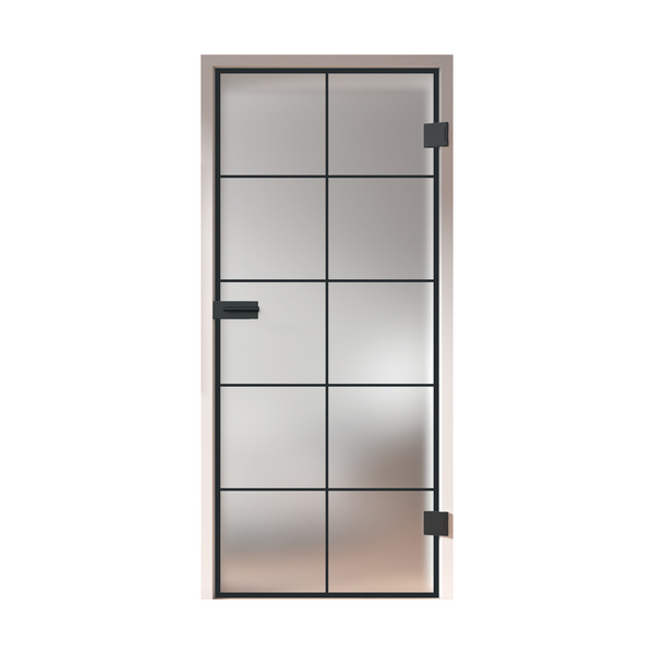 Ganzglastür Satiniert Loft 10 Felder "GLASWORK 90"