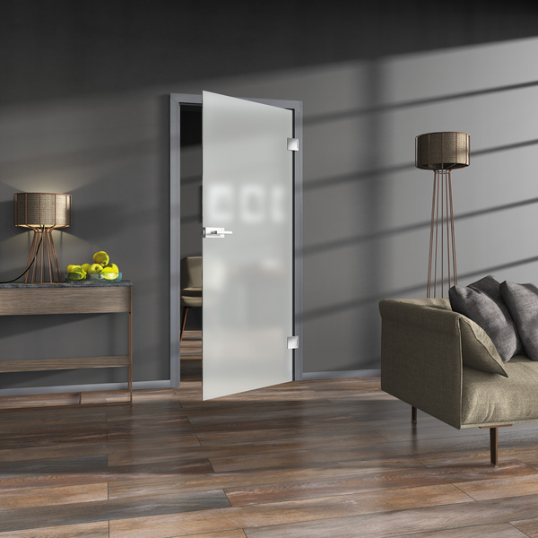 Ganzglastür Satiniert Weißglas "GLASWORK 90"