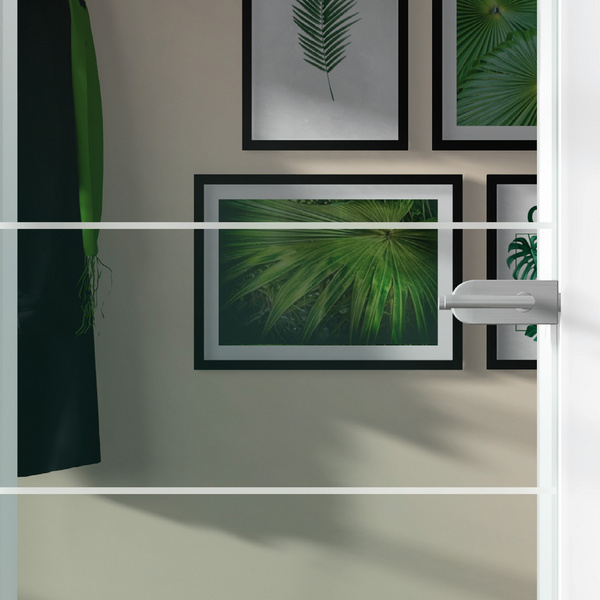 Ganzglastür Klar 4 Streifen "GLASWORK 90"