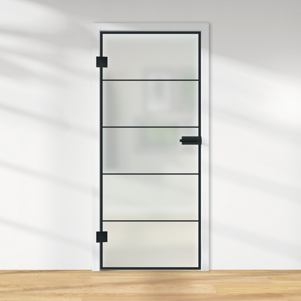 Ganzglastür Satiniert Loft 5 Felder "GLASWORK 90"