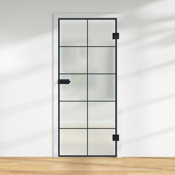Ganzglastür Satiniert Loft 10 Felder "GLASWORK 90"