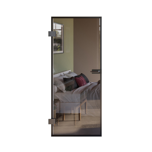 Ganzglastür inkl. Beschlagset Klar "Slimwork 90"