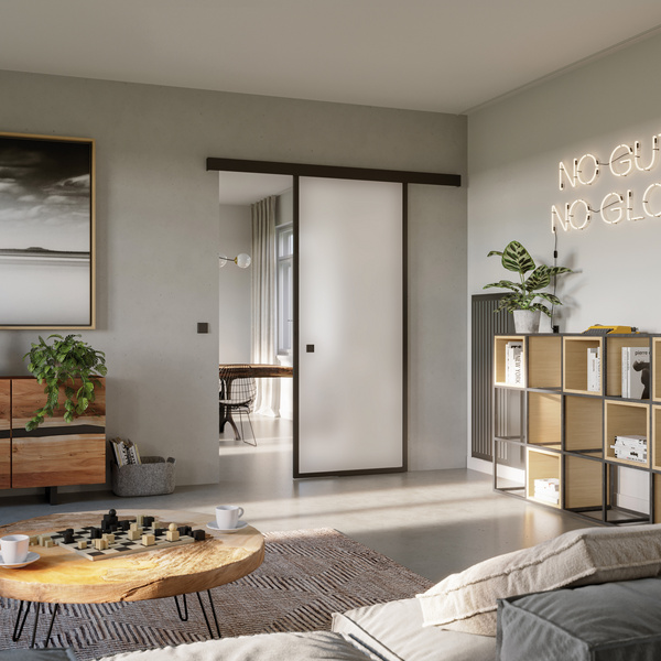 Glasschiebetür Satiniert Typ 8 "LOFT+MEHR 180"