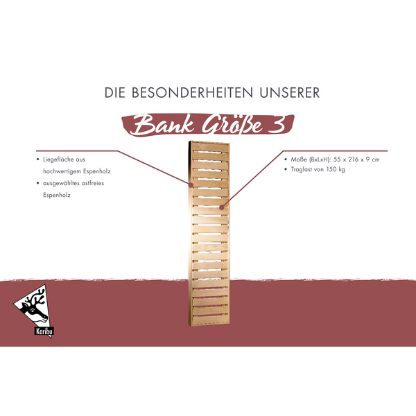 Bank Größe 3 215,5x55x9cm