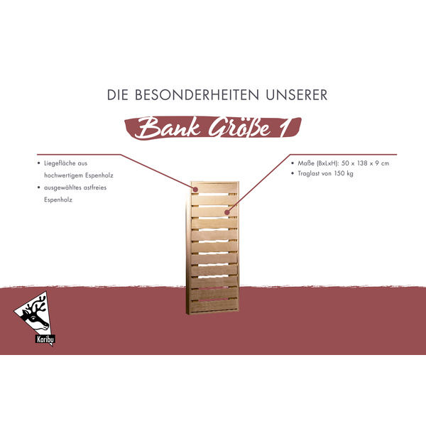 Bank Größe 1 137,7x50x9cm Verpackt