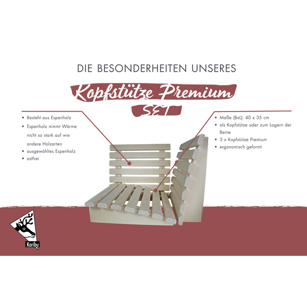 Kopfstütze Premium SET naturbelassen 3er Set