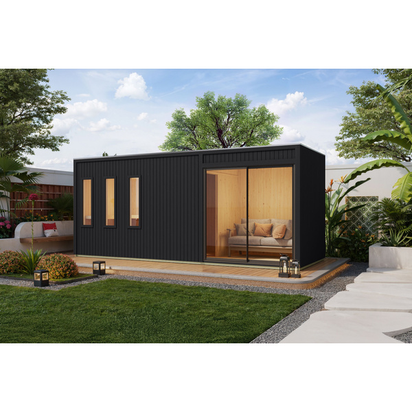Saunahaus Monterey schwarz 2163x5735x2441mm