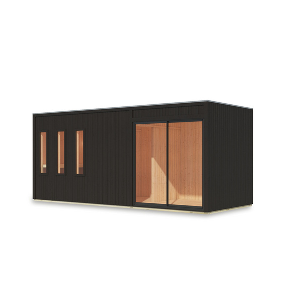 Saunahaus Monterey schwarz 2163x5735x2441mm