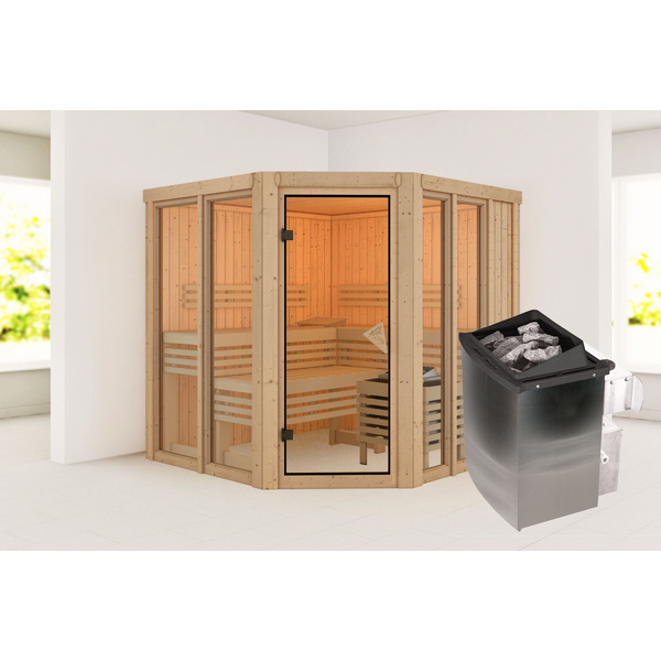 Systemsauna Airi SET mit Ofen 9kW integr. Strg. 1960x1960x1980mm
