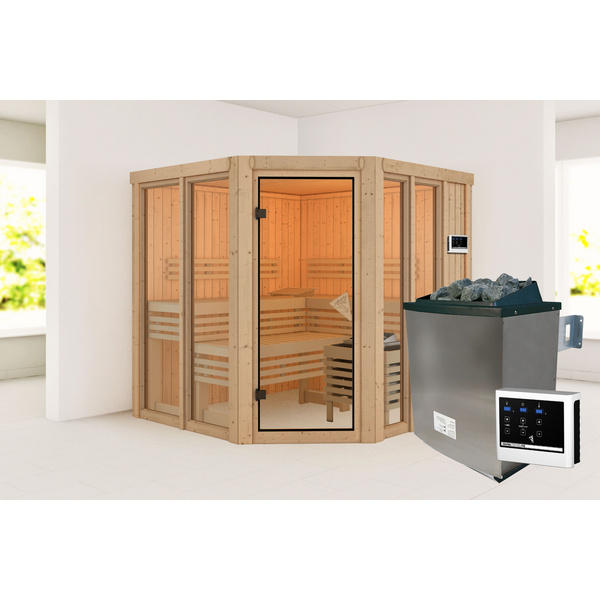 Systemsauna Airi SET mit Ofen 9kW ext. Strg. 1960x1960x1980mm