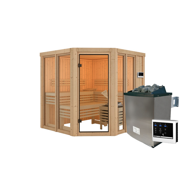 Systemsauna Airi SET mit Ofen 9kW ext. Strg. 1960x1960x1980mm