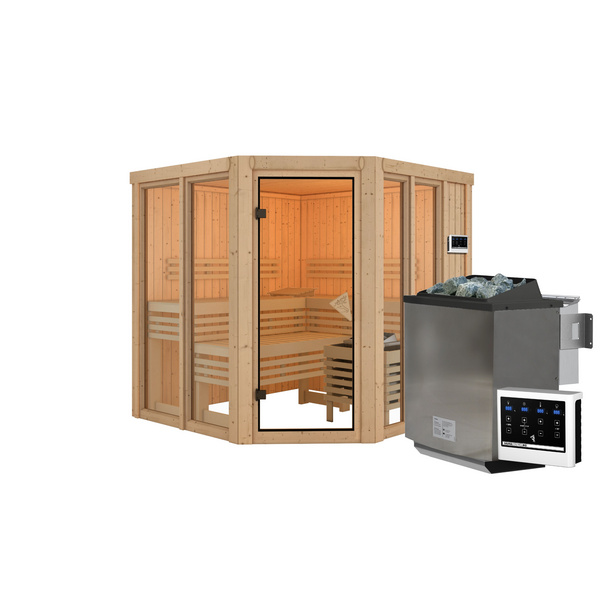 Systemsauna Airi SET mit Ofen 9kW Bio ext. Strg. 1960x1960x1980mm
