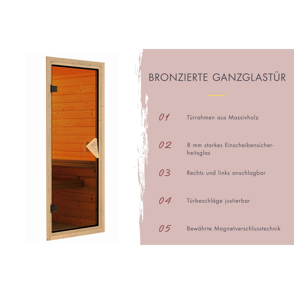 Systemsauna Airi SET mit Ofen 9kW Bio ext. Strg. 1960x1960x1980mm