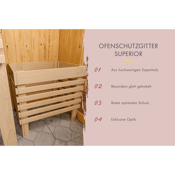 Systemsauna Airi SET mit Ofen 9kW Bio ext. Strg. 1960x1960x1980mm