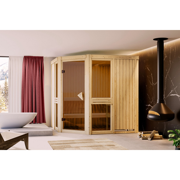 Systemsauna Amelia 2 SET mit Ofen 9kW ext. Strg. 1960x1960x1980mm