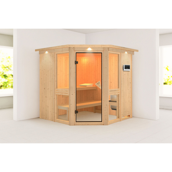 Systemsauna Amelia 2 mit Kranz 2100x2100x2020mm