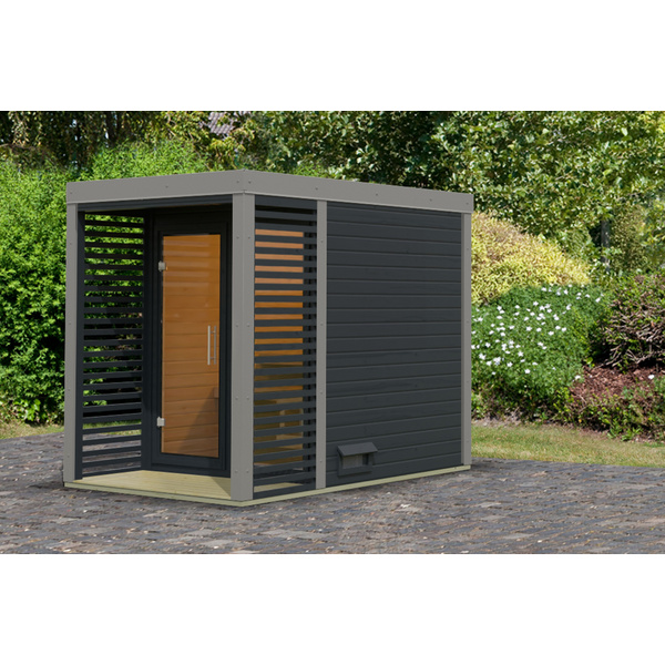 Saunahaus Ares 1 anthrazit / graualuminium 2760x1910x2315mm