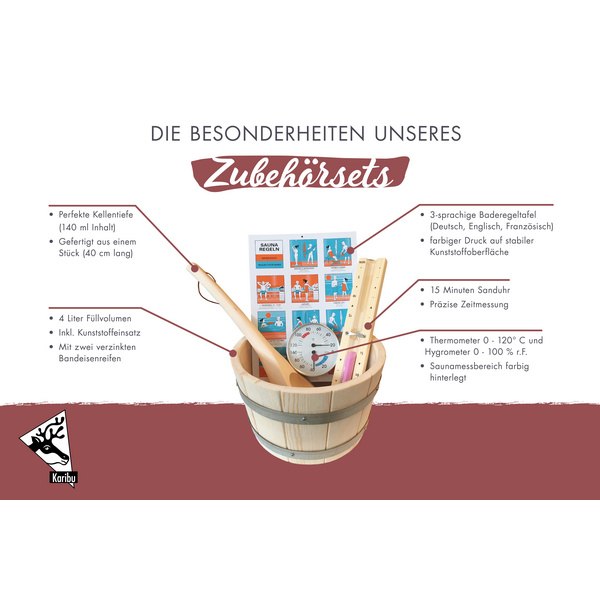 Zubehörset Sauna Classic 6-teilig