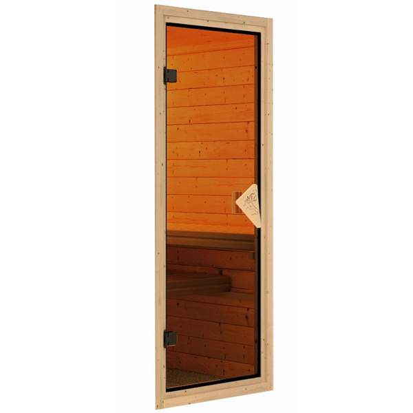 Systemsauna Rodin mit Kranz SET mit Ofen 9kW Bio ext. Strg. Easy 2100x2100x2020mm