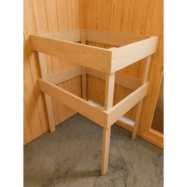 Systemsauna Gobin mit Kranz SET mit Ofen 9kW Bio ext. Strg. Easy 2450x2100x2020mm