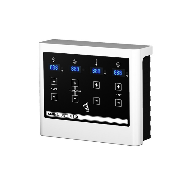 Systemsauna Arvika mit bronz. Tür SET mit Ofen 9kW Bio mit ext. Strg. 2310x2310x1980mm