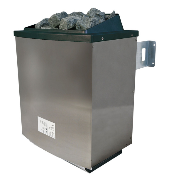 Systemsauna Rodin mit Energiespartür und Kranz SET mit Ofen 9kW ext. Strg Easy 2100x2100x2020mm