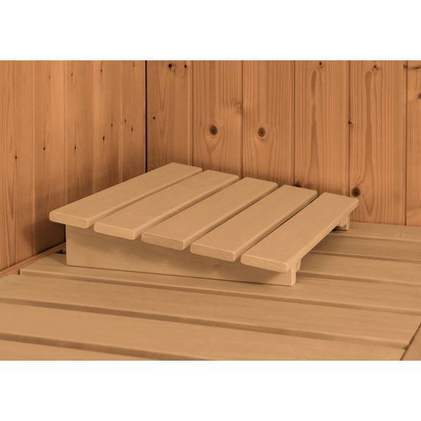 Systemsauna Rodin mit Energiespartür und Kranz SET mit Ofen 9kW ext. Strg Easy 2100x2100x2020mm